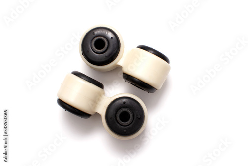 Bushing of the stabilizer bar of the car on an isolated white background.
