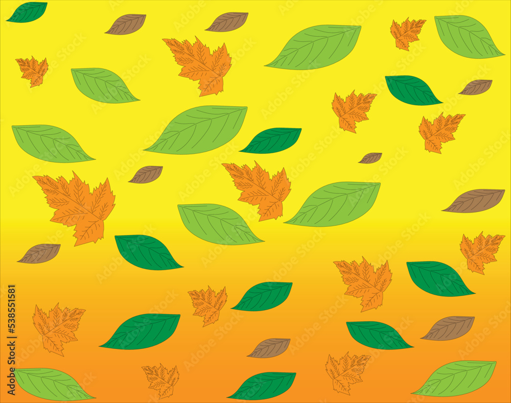 Obraz premium vector of fallen leaves in autumn