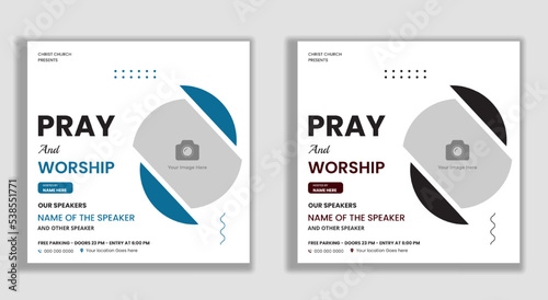 Church and worship conference flyer social media banner