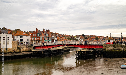 The swing Bridge over the River Esk in the seaside town of Whitby, North Yorkshire