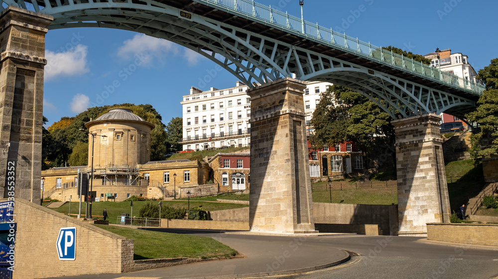 Naklejka premium Footbridge in the seaside town of Scarborough, North Yorkshire