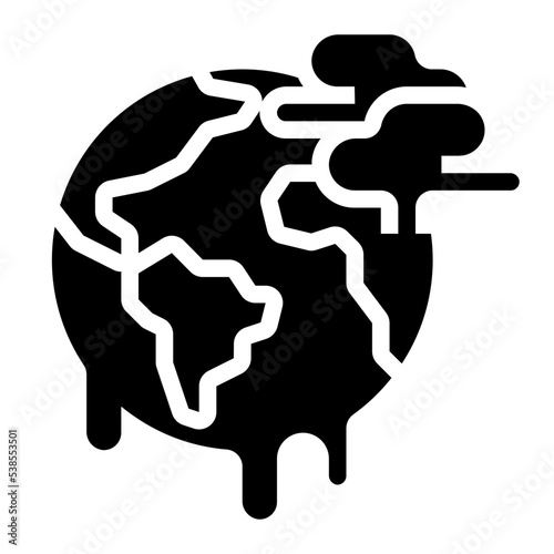 global warming glyph icon