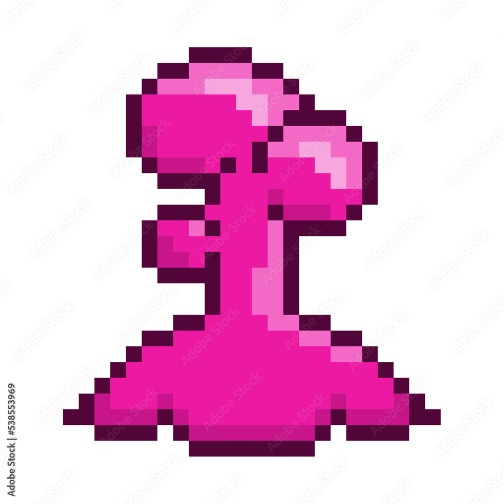 Individual of Medium-sized Slime, Pixelated Style, Pink Individual of Medium-sized Slime, Pixelated Style, Pink