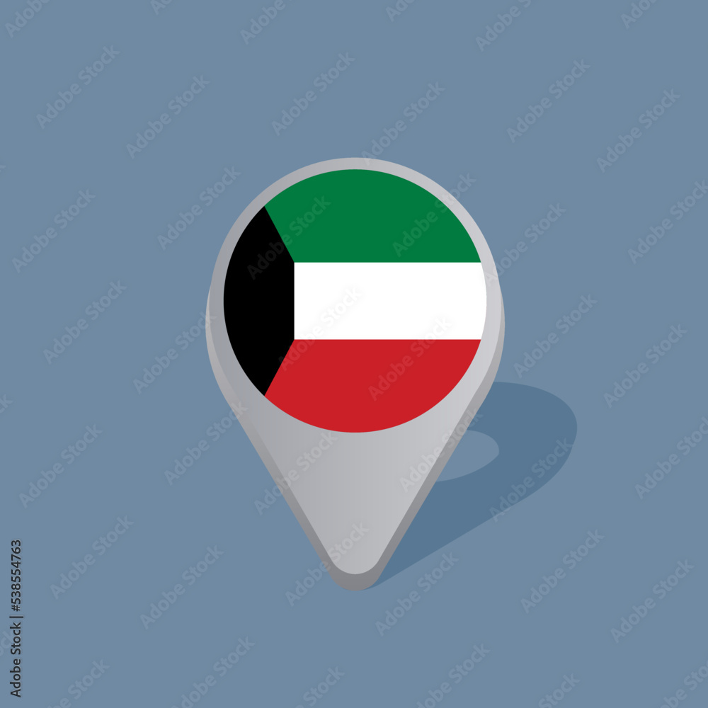 Illustration of Kuwait flag Template