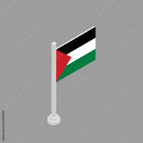 Illustration of Palestine flag Template