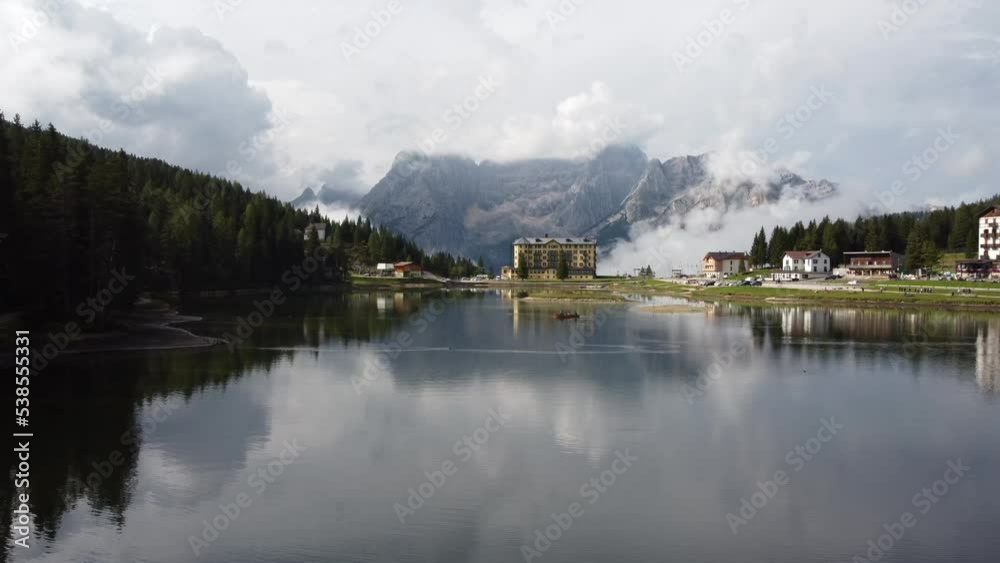Misurina Lake, or Lago di Misurina in Dolomites, Belluno Veneto Italy Misurina Lake, or Lago di Misurina in Dolomites, Belluno Veneto Italy