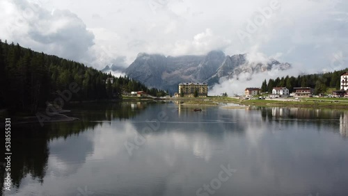 Misurina Lake, or Lago di Misurina in Dolomites, Belluno Veneto Italy