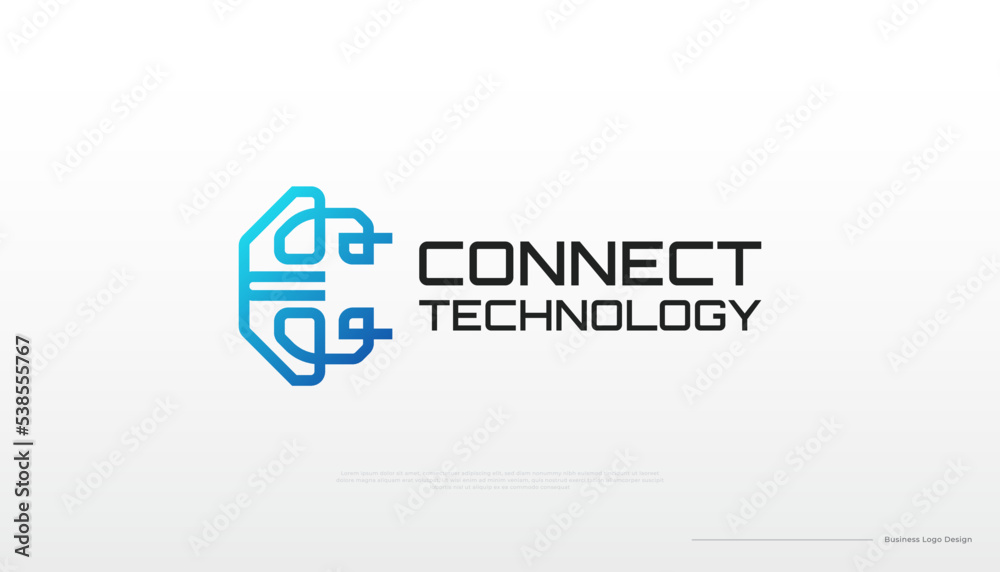 Abstract Letter C Logo with Connected Lines in Modern and Technological Concept. Initial Letter C Logo with Futuristic Style. Great for Business, Technology and Communication Brand Logo