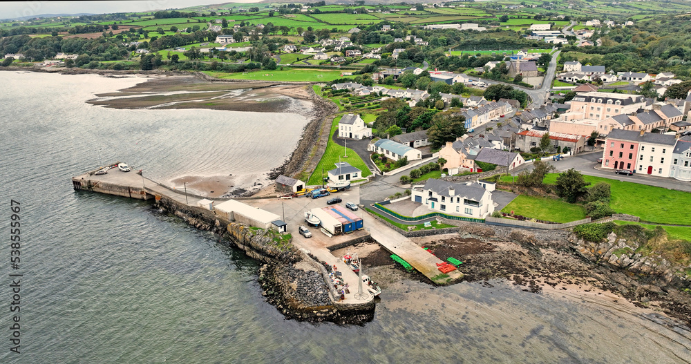Aerial Photo of Moville Town on the Wild Atlantic Way Donegal Coast Ireland