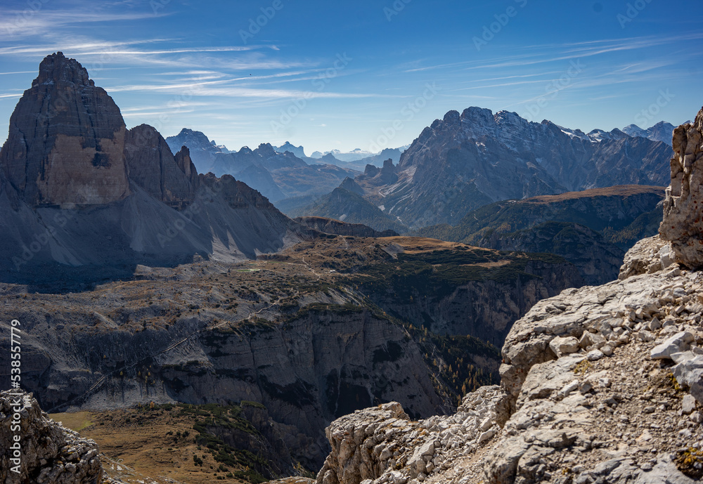 beautiful landscape on top of the mountain in dolomite's