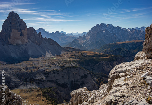 beautiful landscape on top of the mountain in dolomite s