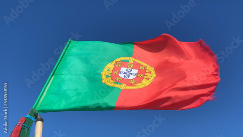 Waving flag of Portugal photo