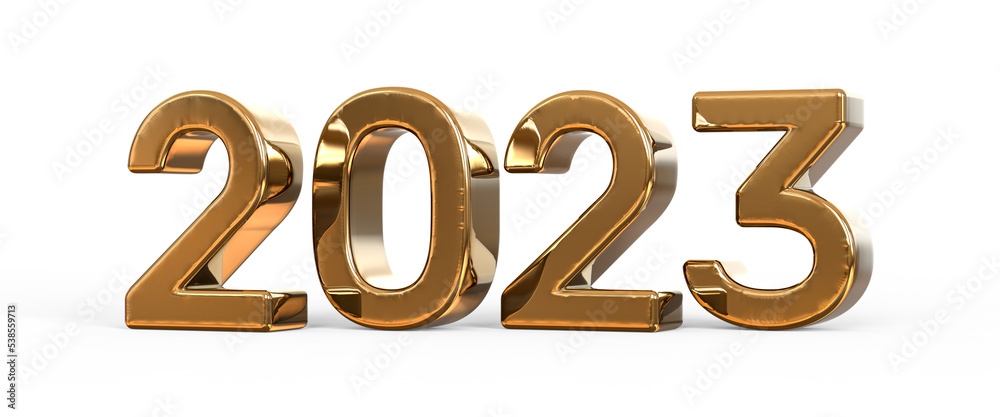 Happy New Year 2023 Number 3D Render