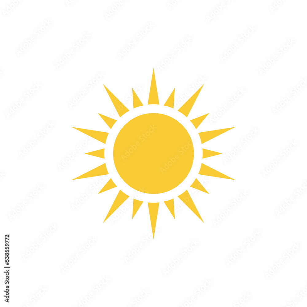 Sun simple vector icon. Filled sunshine symbol. Sun simple vector icon. Filled sunshine symbol.