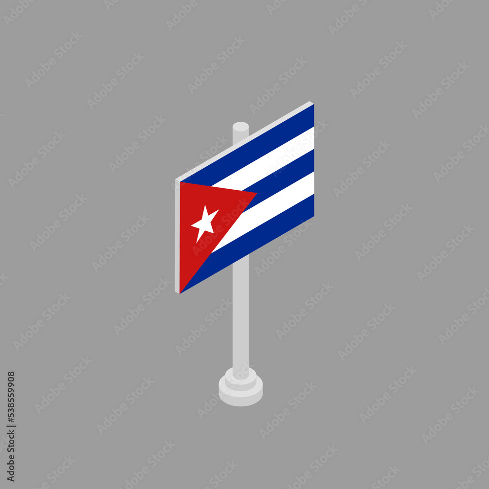 Fototapeta premium Illustration of Cuba flag Template