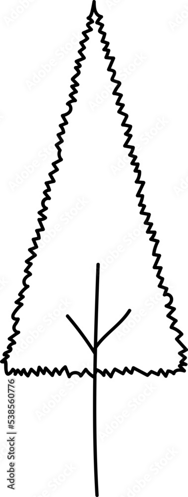 Christmas Tree Doodle Line Illustration Christmas Tree Doodle Line Illustration