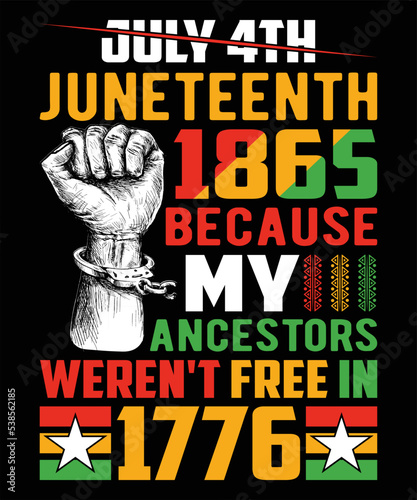Juneteenth day black history equality culture African American independence t-shirt design