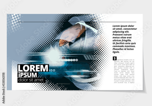 Elegant layout for business presentation with technology and science background, vector illustartion