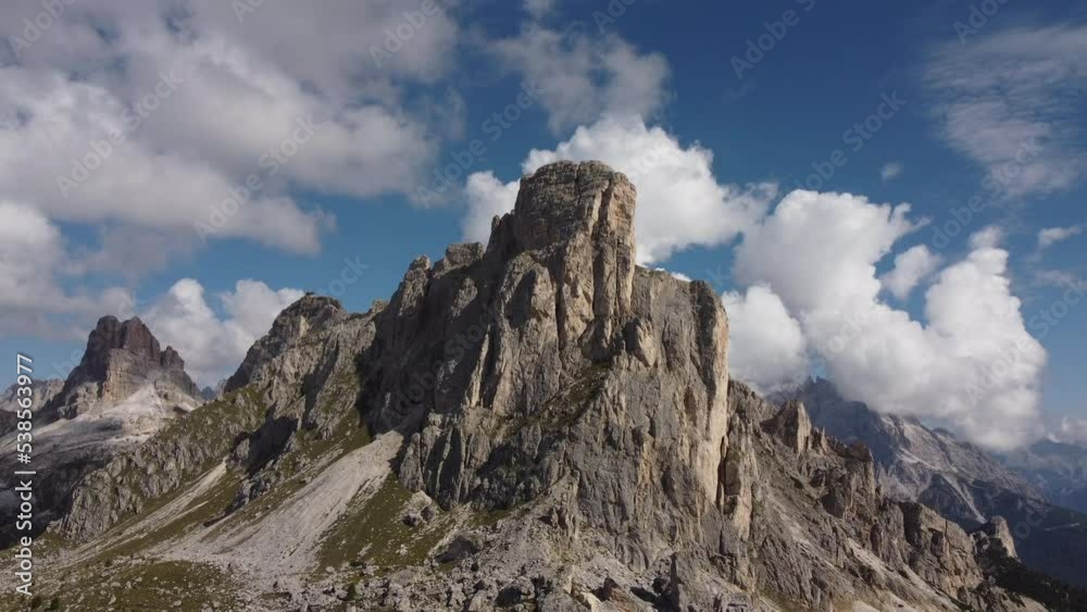 Passo Giau Pass, Ra Gusela and Averau Alpine Mountain in Dolomites, Veneto Italy