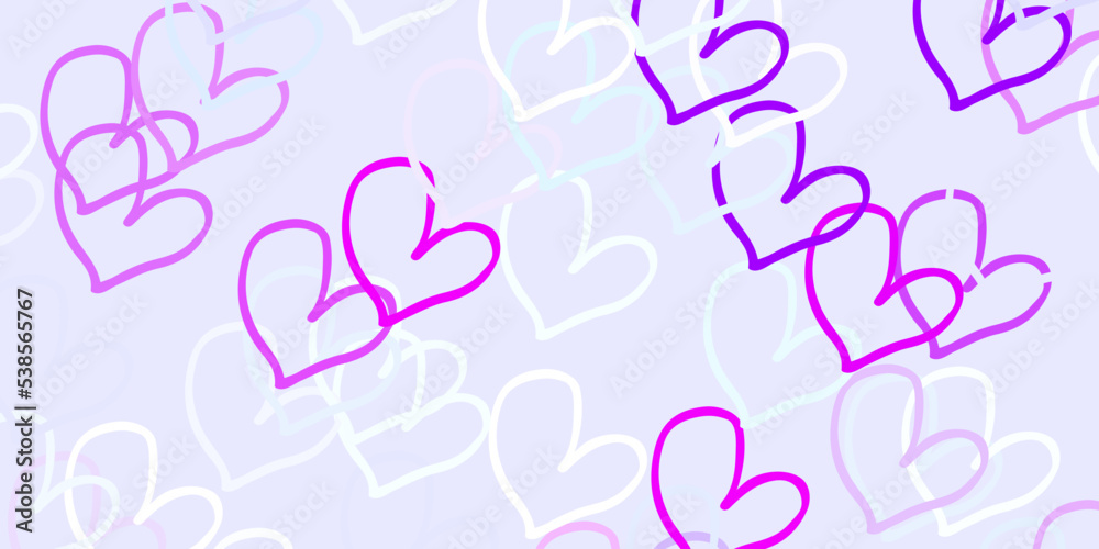 Light Purple vector background with hearts. Light Purple vector background with hearts.