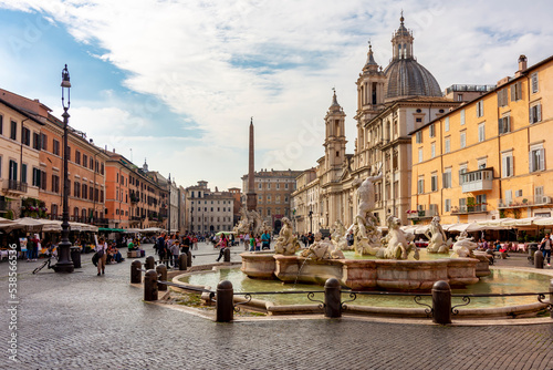 Piazza Navona square in center of Rome, Italy photo