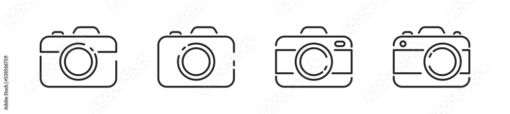 Camera outline icon set. Digital camera photography symbol, logo. Vector EPS 10 Camera outline icon set. Digital camera photography symbol, logo. Vector EPS 10