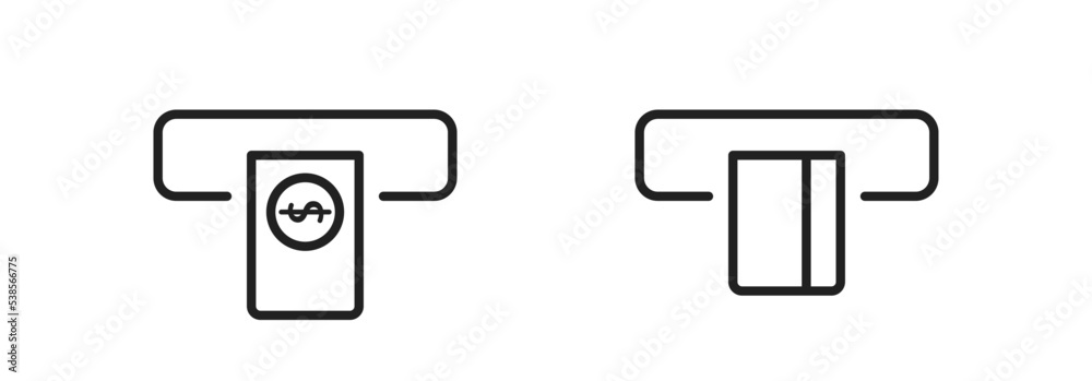 ATM icon. Insert bank card and cash. Vector EPS 10 ATM icon. Insert bank card and cash. Vector EPS 10