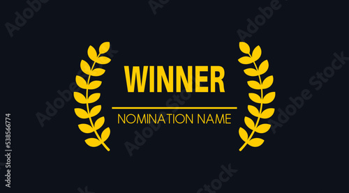 Award laurel wreath for any type of nomination with space for your text. Vector EPS 10 photo