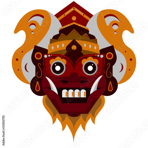 Mythical Creature Barong Indonesian's Wayang Vector photo