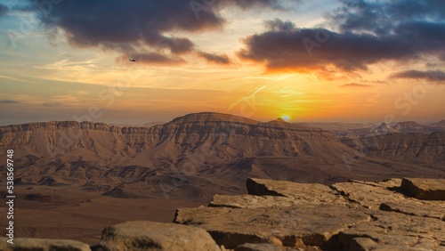 Mitzpe Ramon is a local council situated in the Negev desert in southern Israel. Situated on the northern ridge at an elevation of 860 meters overlooking the world's largest erosion cirque. photo