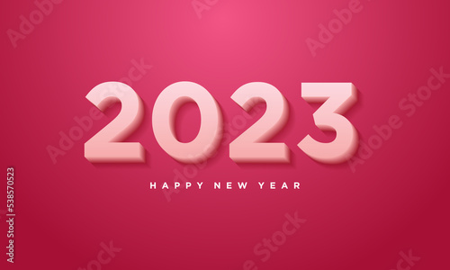 realistic 2023 with pink numbers