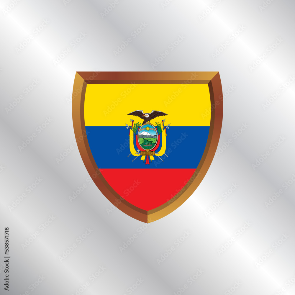 Obraz premium Illustration of Ecuador flag Template