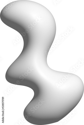3D abstract blob freeform shape decoration