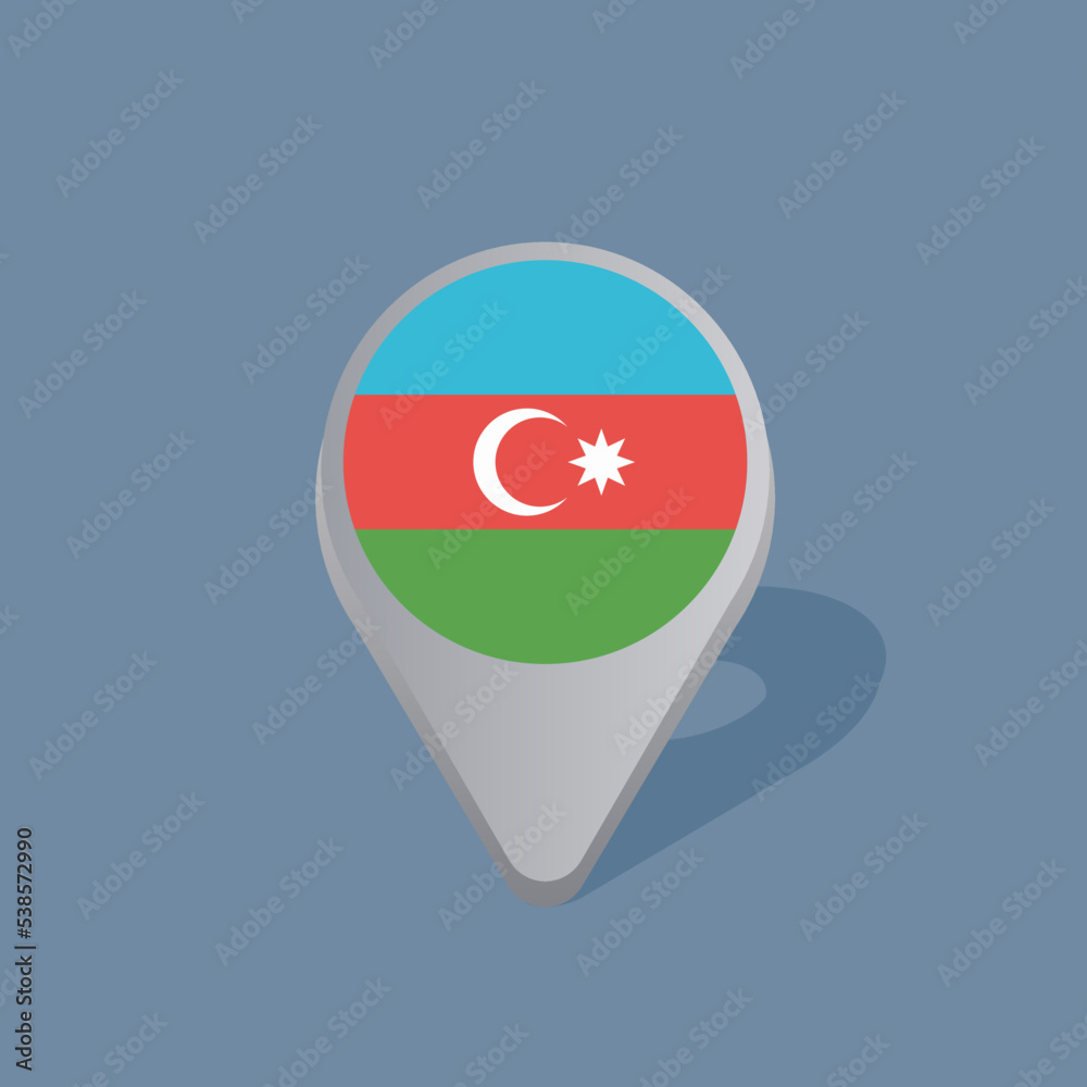 Obraz premium Illustration of Azerbaijan flag Template