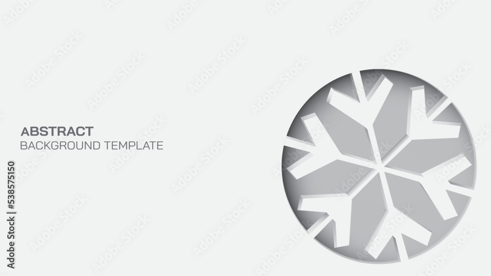 Abstract 3 dimension snowflake paper cut on white background. Abstract 3 dimension snowflake paper cut on white background.