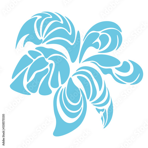 Abstract flower different petals.  Hand drawn modern vector illustration. Colorful trendy illustration. Floral design templates. All elements are isolated. Can be used as stencil or sticker.