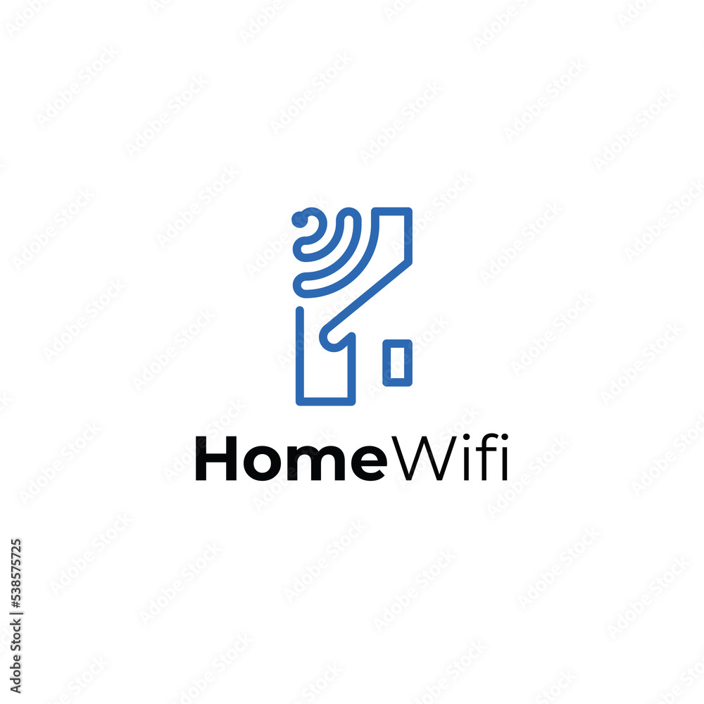 Fototapeta premium simple clean and minimalist home wifi logo for company one line concept inspiration