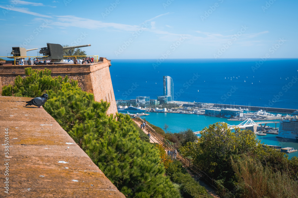 View of the coast from the fortress above Barcelona