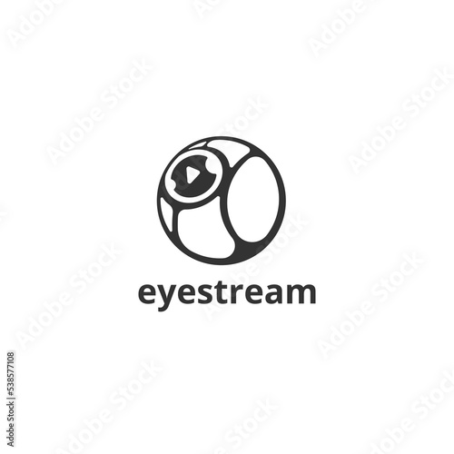 camera eye stream for seminar online or camera company logo design inspiration