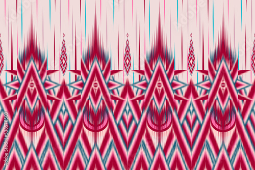 Ethnic ikat chevron pattern background Traditional pattern on the fabric in Indonesia and other Asian countries. 