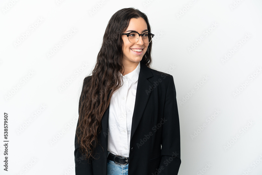 Young business woman isolated on white background looking side Young business woman isolated on white background looking side