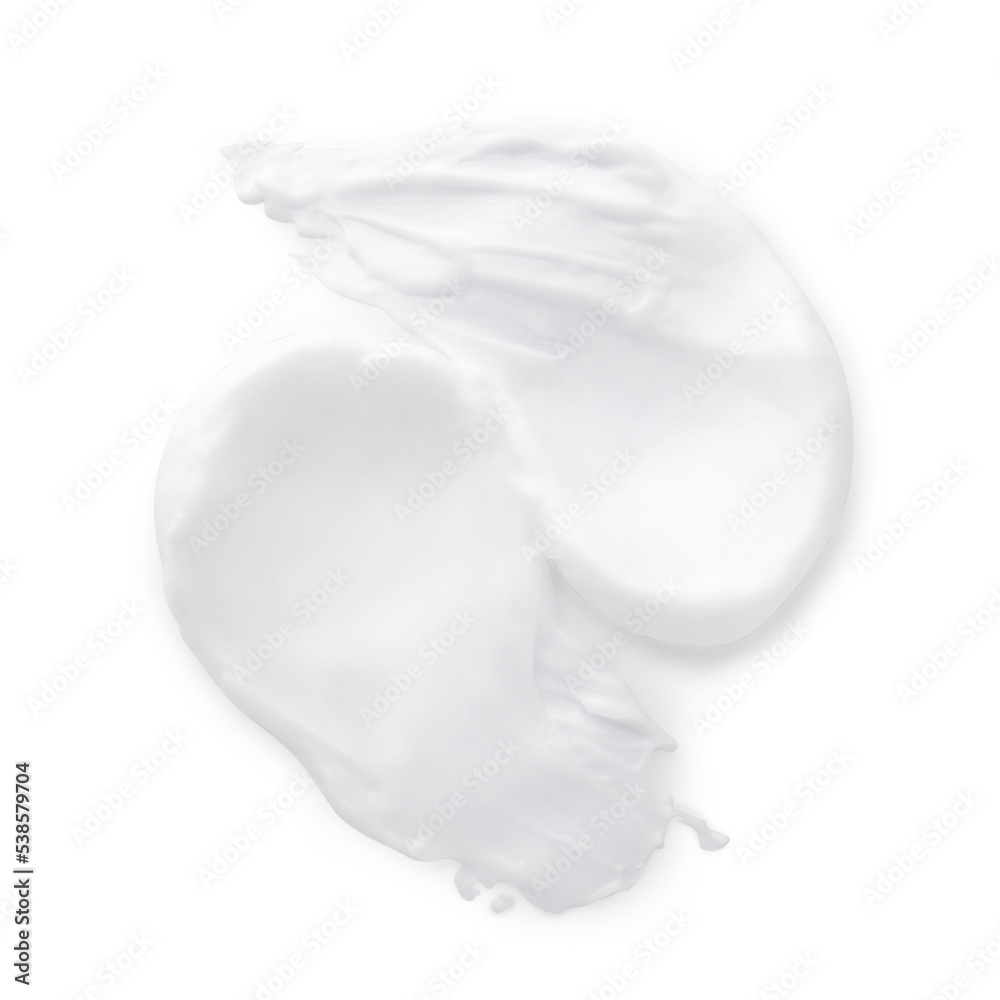 Samples of body cream on white background, flat lay Samples of body cream on white background, flat lay