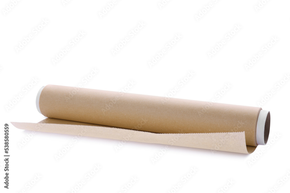 Roll of baking paper isolated on white