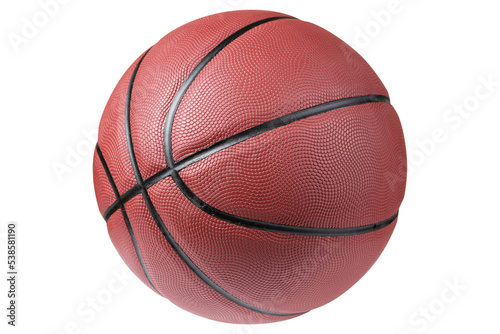 Basketball ball of classic design, with the texture of a pimple, on a white background, isolate