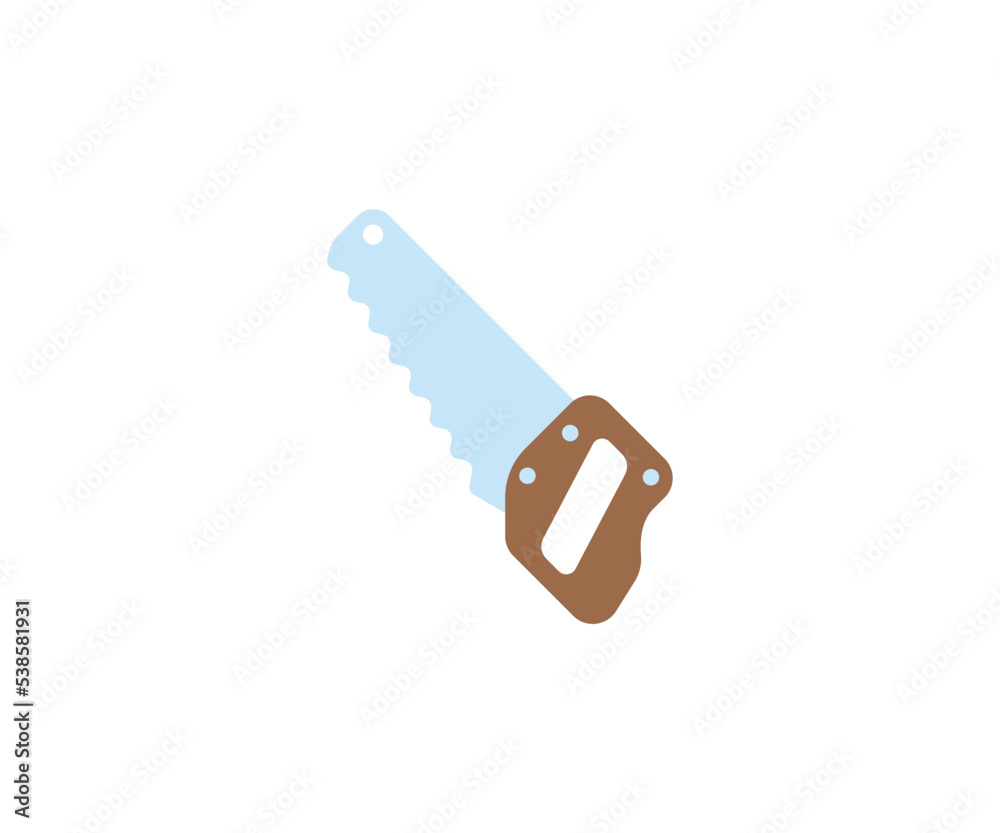 Saw vector isolated icon. Emoji illustration. Saw vector emoticon Stock