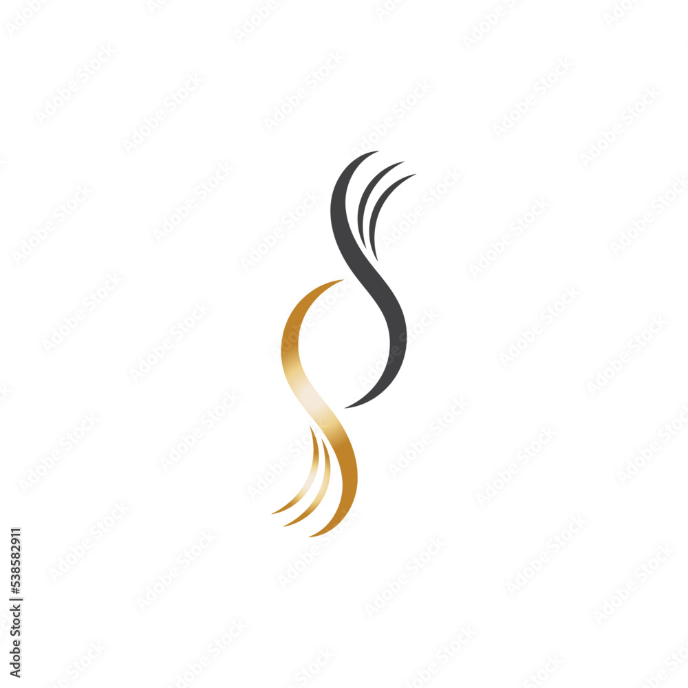 Obraz premium hair wave logo vector illustration design