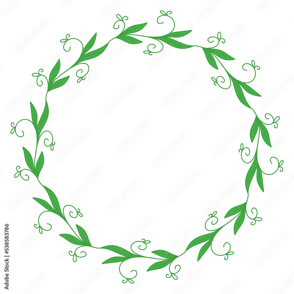 Doodle hand drawn branch wreath frame vector illustration Doodle hand drawn branch wreath frame vector illustration