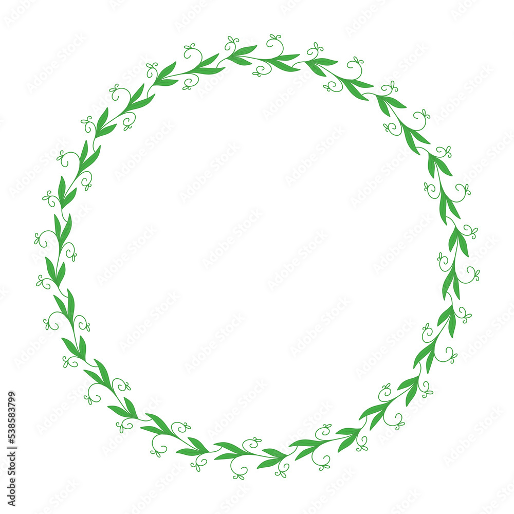 Doodle hand drawn branch wreath frame vector illustration Doodle hand drawn branch wreath frame vector illustration