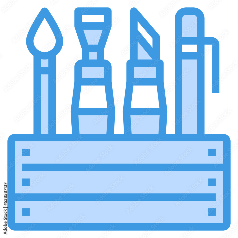 artist tools blue outline icon artist tools blue outline icon