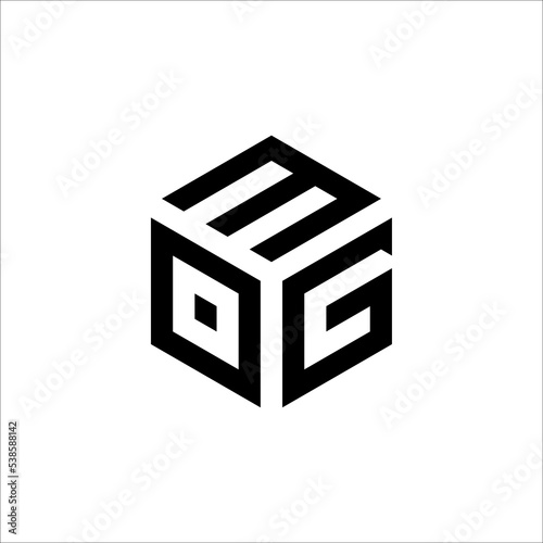 initials OMG in hexagon logo vector